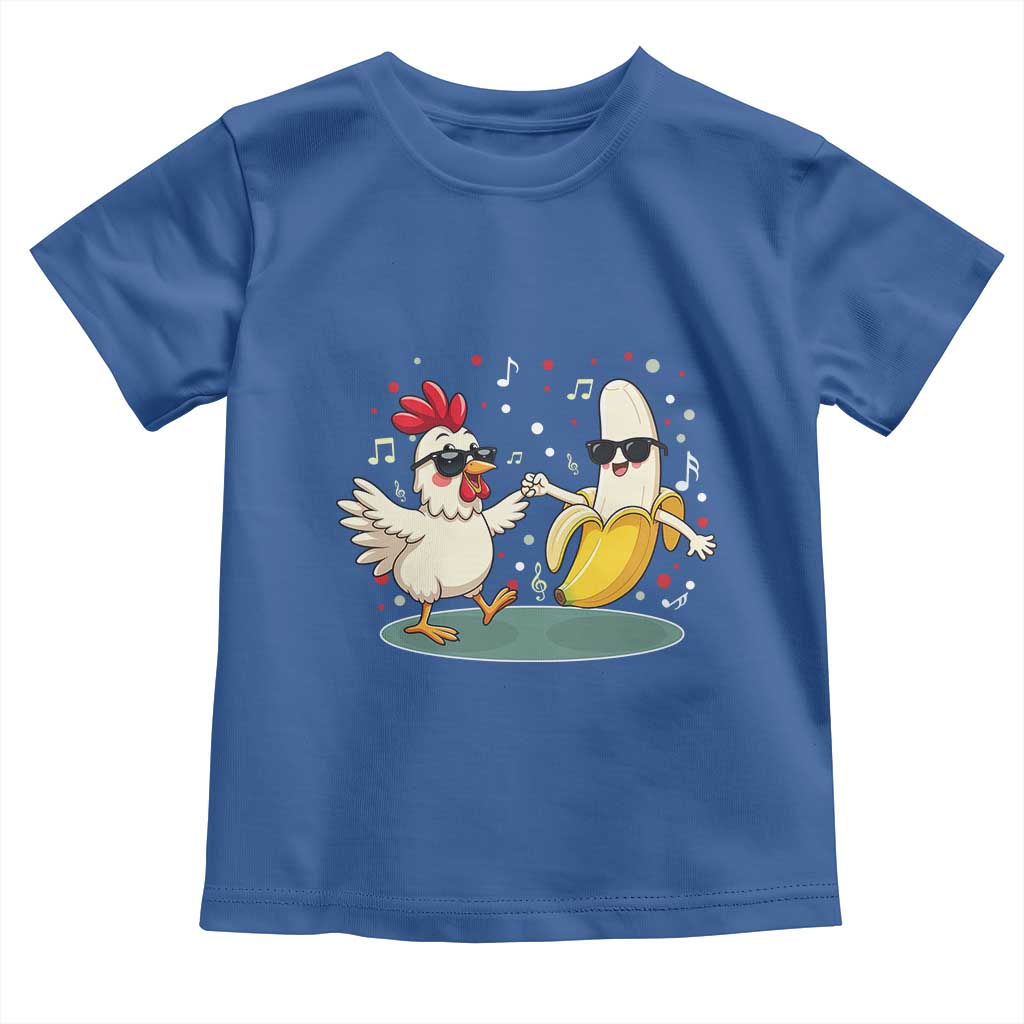 Funny Banana Chicken Dance Toddler T Shirt Chaos Dance Meme Graphic TS12 Royal Blue Print Your Wear