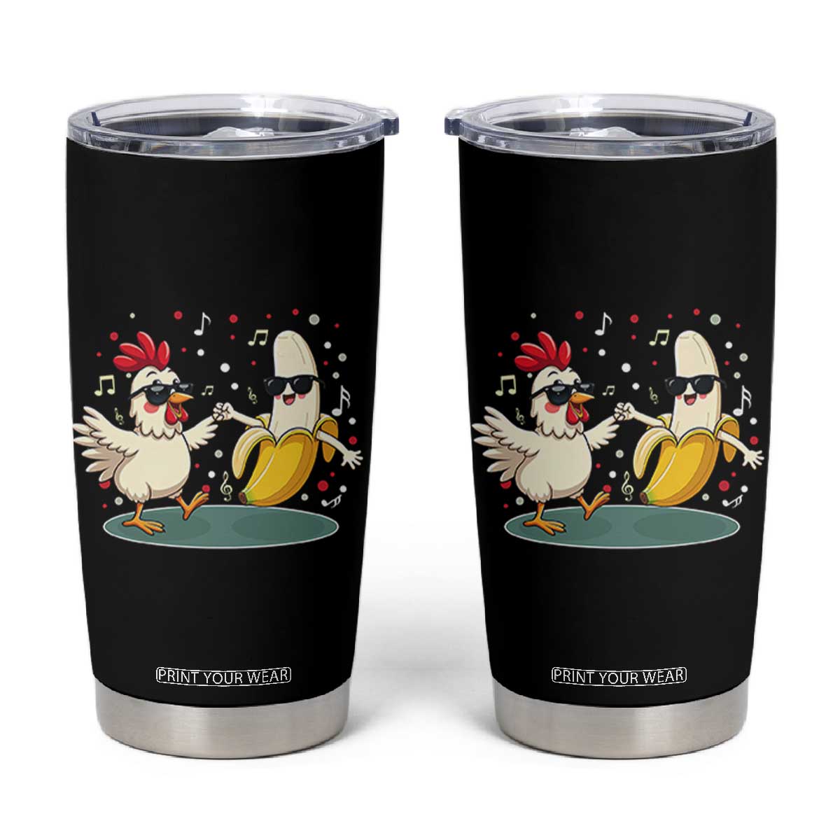 Funny Banana Chicken Dance Tumbler Cup Chaos Dance Meme Graphic TS12 Black Print Your Wear