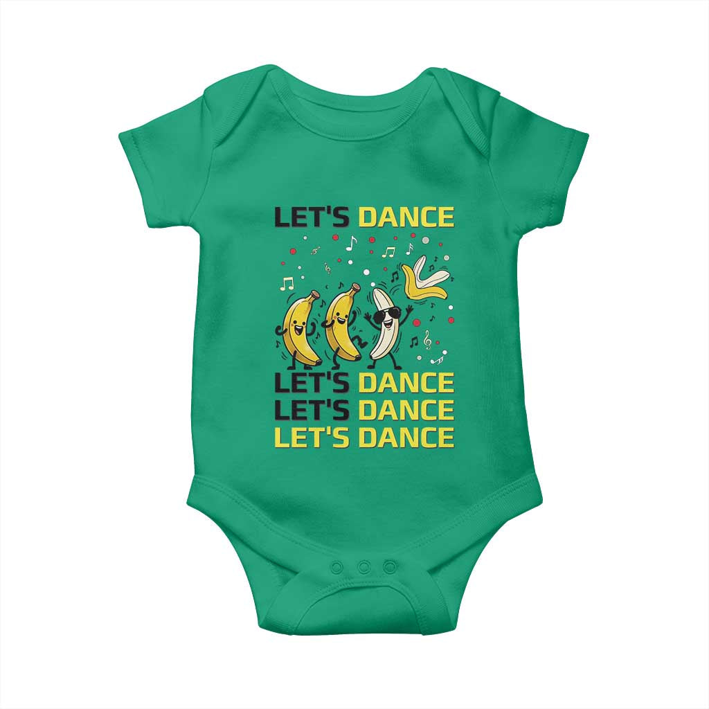 Funny Dancing Banana Baby Onesie Lets Dance Silly Meme Graphic TS12 Irish Green Print Your Wear