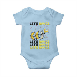 Funny Dancing Banana Baby Onesie Lets Dance Silly Meme Graphic TS12 Light Blue Print Your Wear