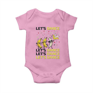 Funny Dancing Banana Baby Onesie Lets Dance Silly Meme Graphic TS12 Light Pink Print Your Wear