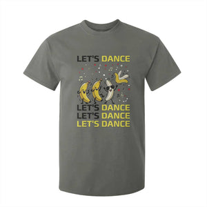 Funny Dancing Banana T Shirt For Kid Lets Dance Silly Meme Graphic TS12 Military Green Print Your Wear