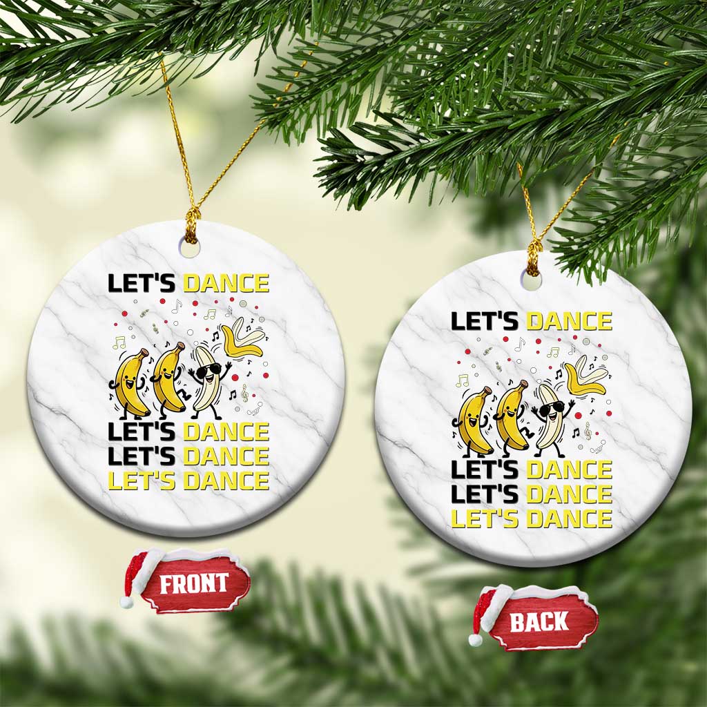Funny Dancing Banana Ceramic Ornament Lets Dance Silly Meme Graphic TS12 1pc White Marble Print Your Wear