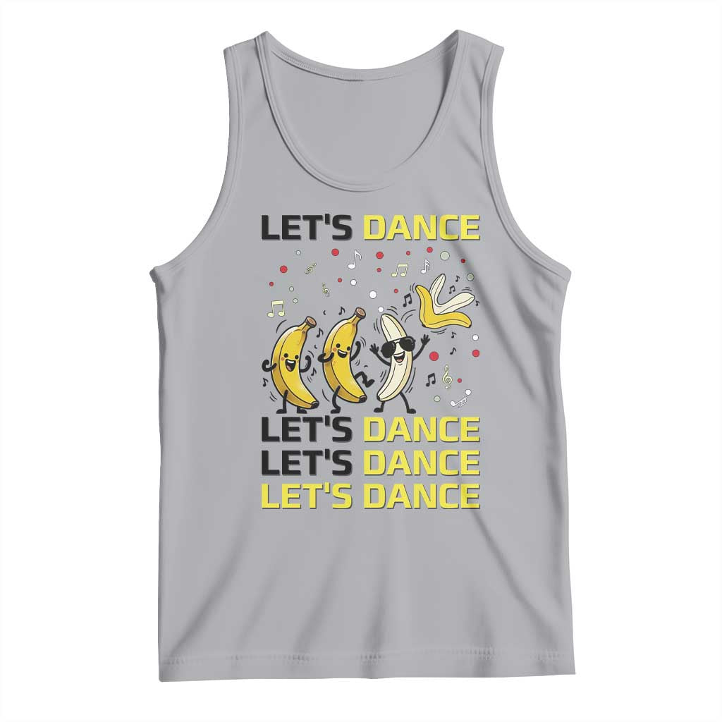 Funny Dancing Banana Tank Top Lets Dance Silly Meme Graphic TS12 Athletic Heather Print Your Wear