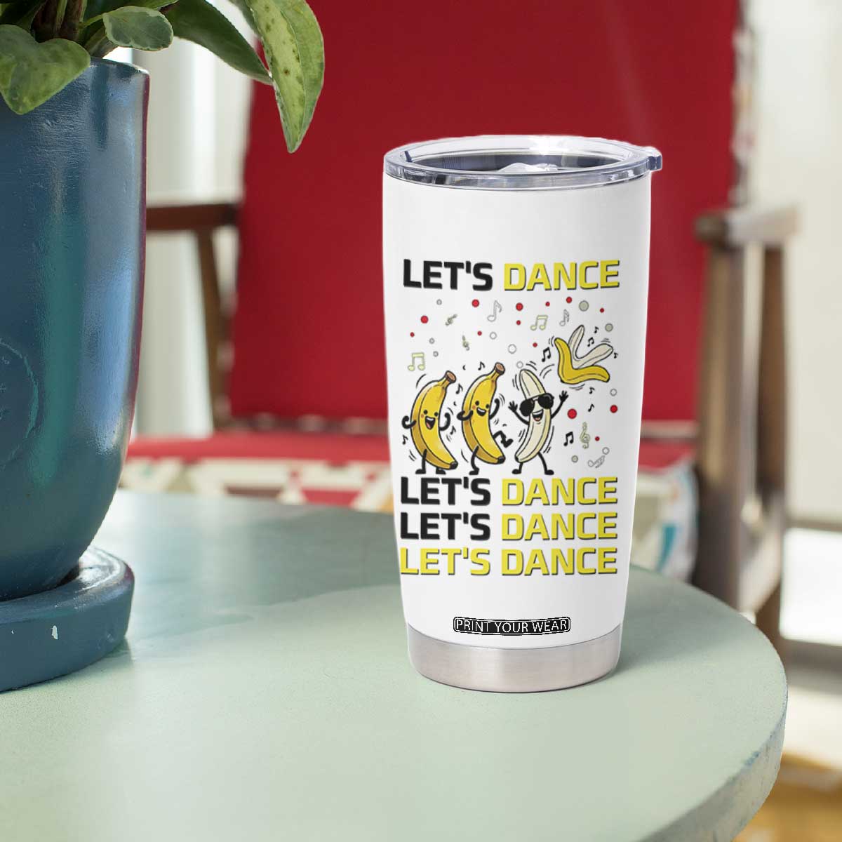 Funny Dancing Banana Tumbler Cup Lets Dance Silly Meme Graphic TS12 Print Your Wear