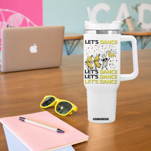 Funny Dancing Banana Tumbler With Handle Lets Dance Silly Meme Graphic TS12 Print Your Wear