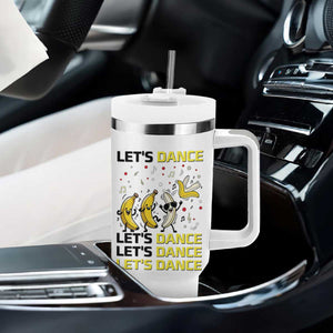 Funny Dancing Banana Tumbler With Handle Lets Dance Silly Meme Graphic TS12 Print Your Wear