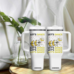 Funny Dancing Banana Tumbler With Handle Lets Dance Silly Meme Graphic TS12 Print Your Wear