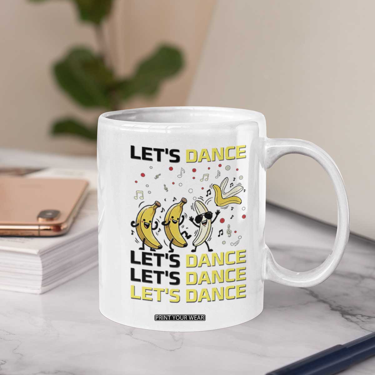 Funny Dancing Banana Coffee Mug Lets Dance Silly Meme Graphic TS12 Print Your Wear