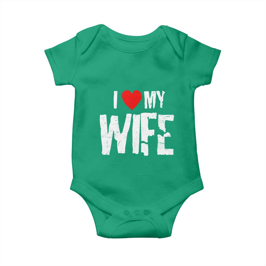 Funny Husband Gift Baby Onesie I Love My Wife TS12 Irish Green Print Your Wear