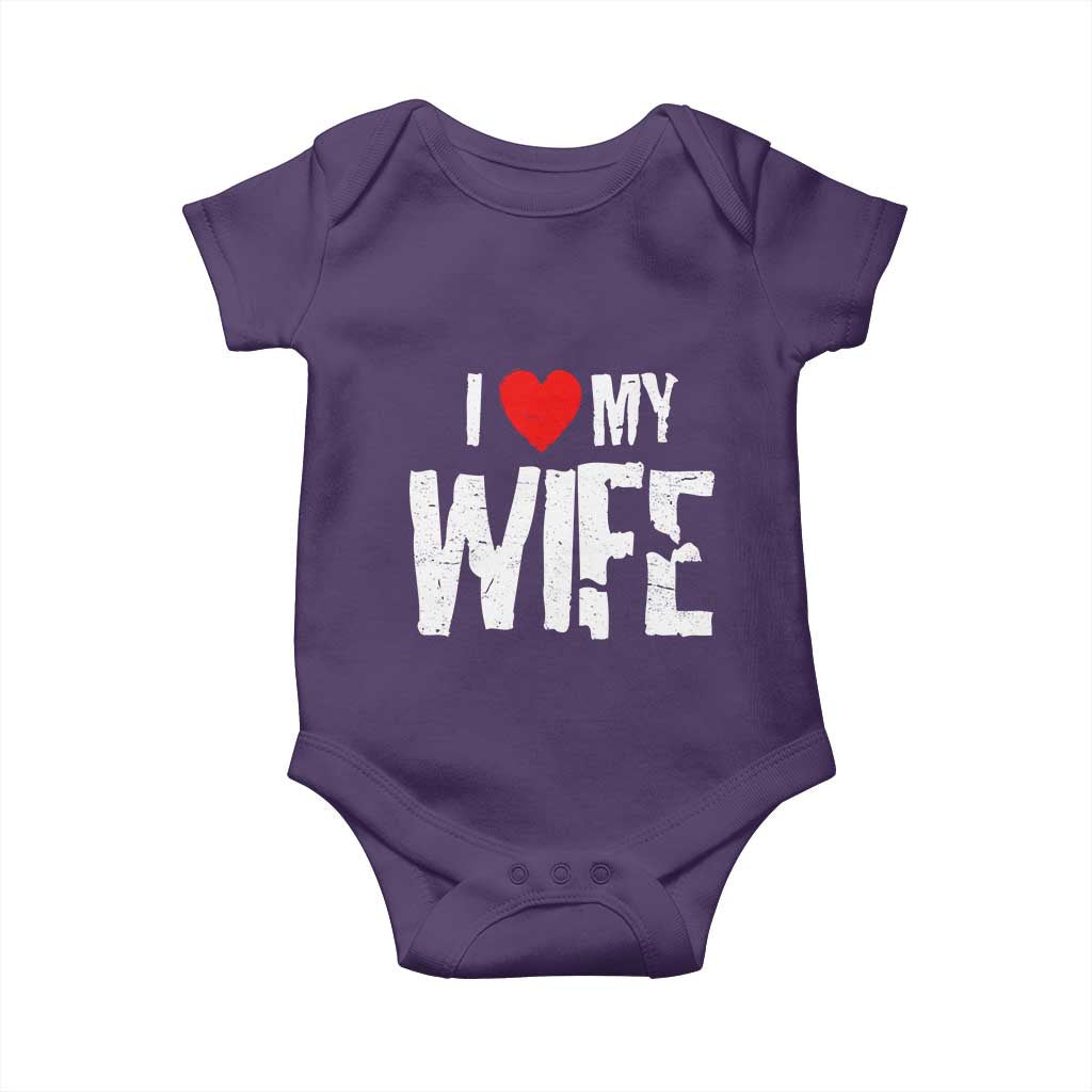 Funny Husband Gift Baby Onesie I Love My Wife TS12 Purple Print Your Wear