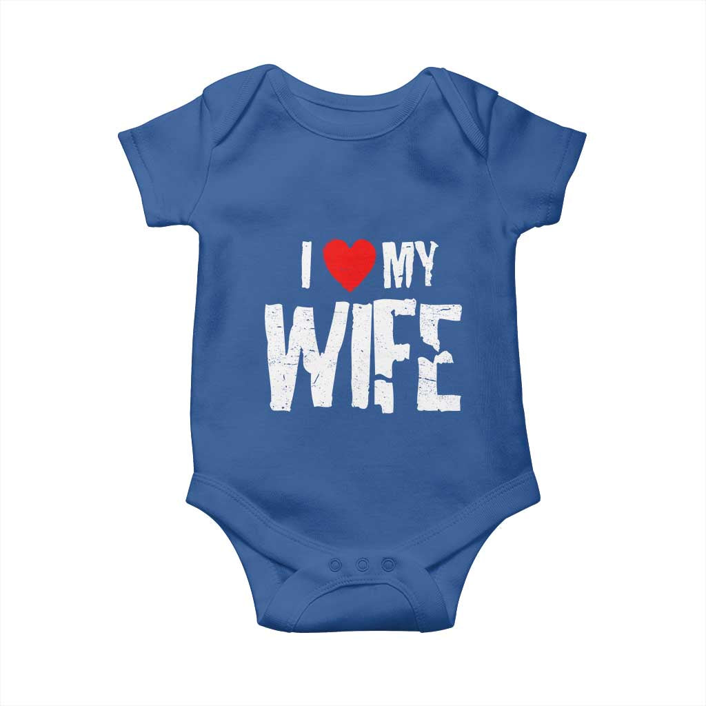 Funny Husband Gift Baby Onesie I Love My Wife TS12 Royal Blue Print Your Wear