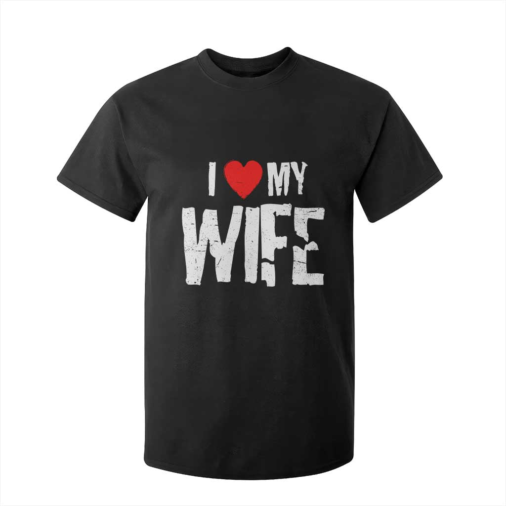 Funny Husband Gift T Shirt For Kid I Love My Wife TS12 Black Print Your Wear