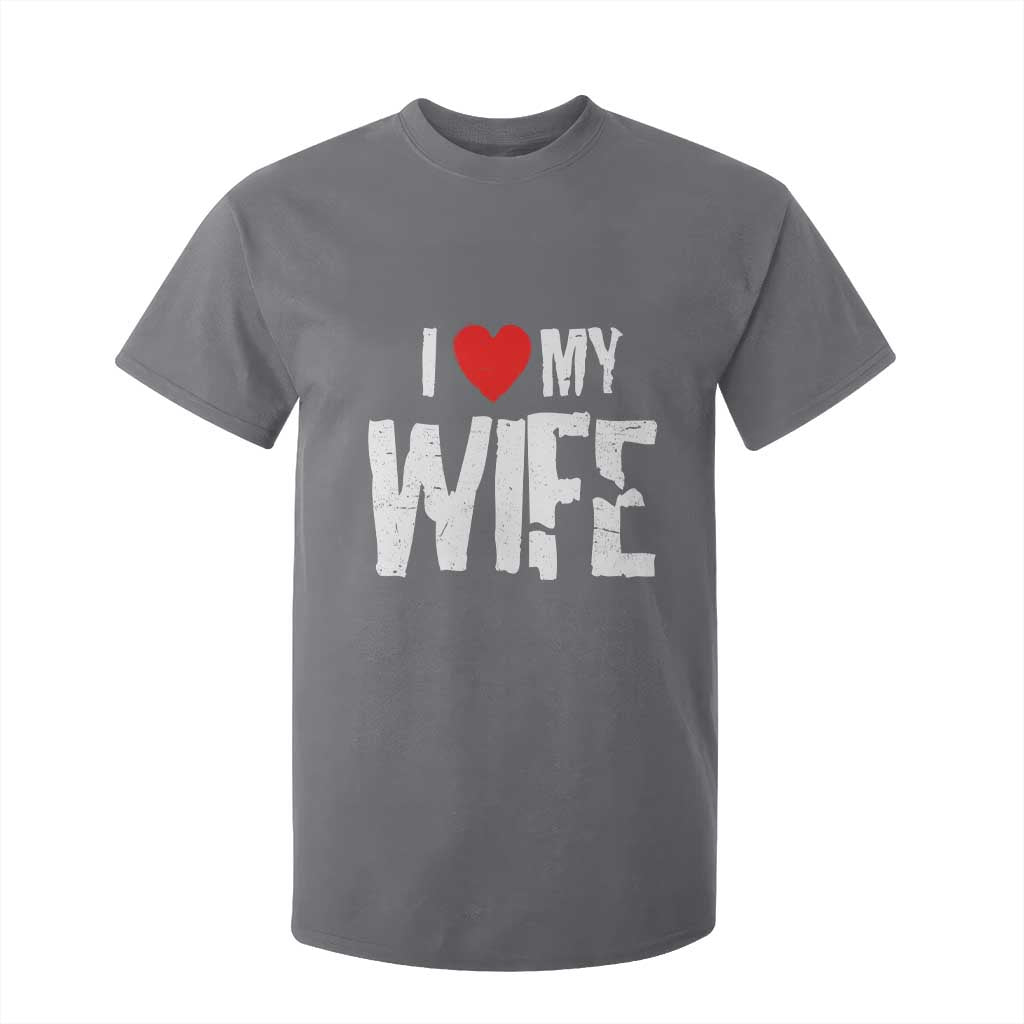 Funny Husband Gift T Shirt For Kid I Love My Wife TS12 Charcoal Print Your Wear