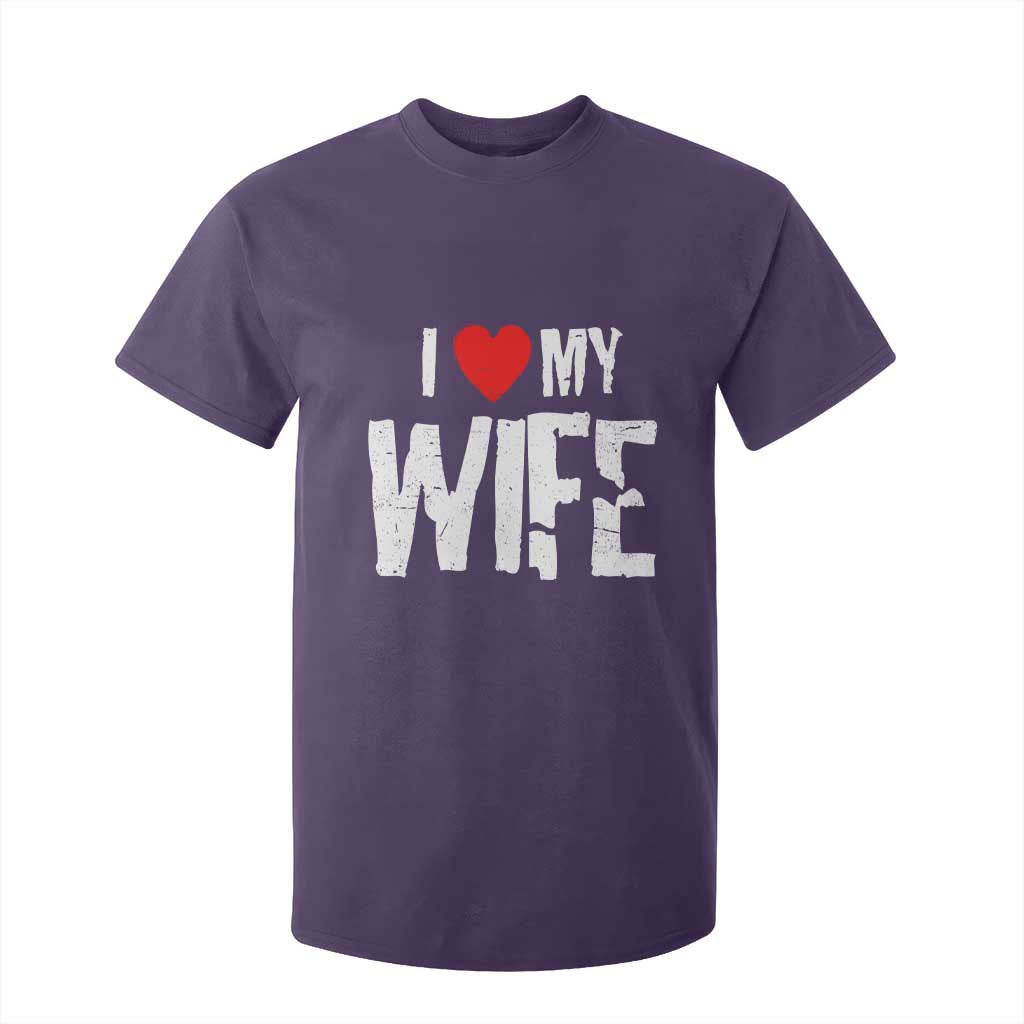 Funny Husband Gift T Shirt For Kid I Love My Wife TS12 Purple Print Your Wear
