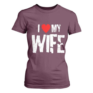 Funny Husband Gift T Shirt For Women I Love My Wife TS12 Maroon Print Your Wear