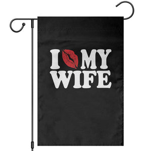 Funny Marriage Gift Garden Flag I Love My Wife TS12 Black Print Your Wear