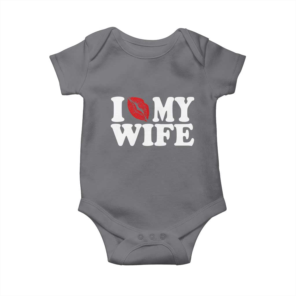 Funny Marriage Gift Baby Onesie I Love My Wife TS12 Charcoal Print Your Wear