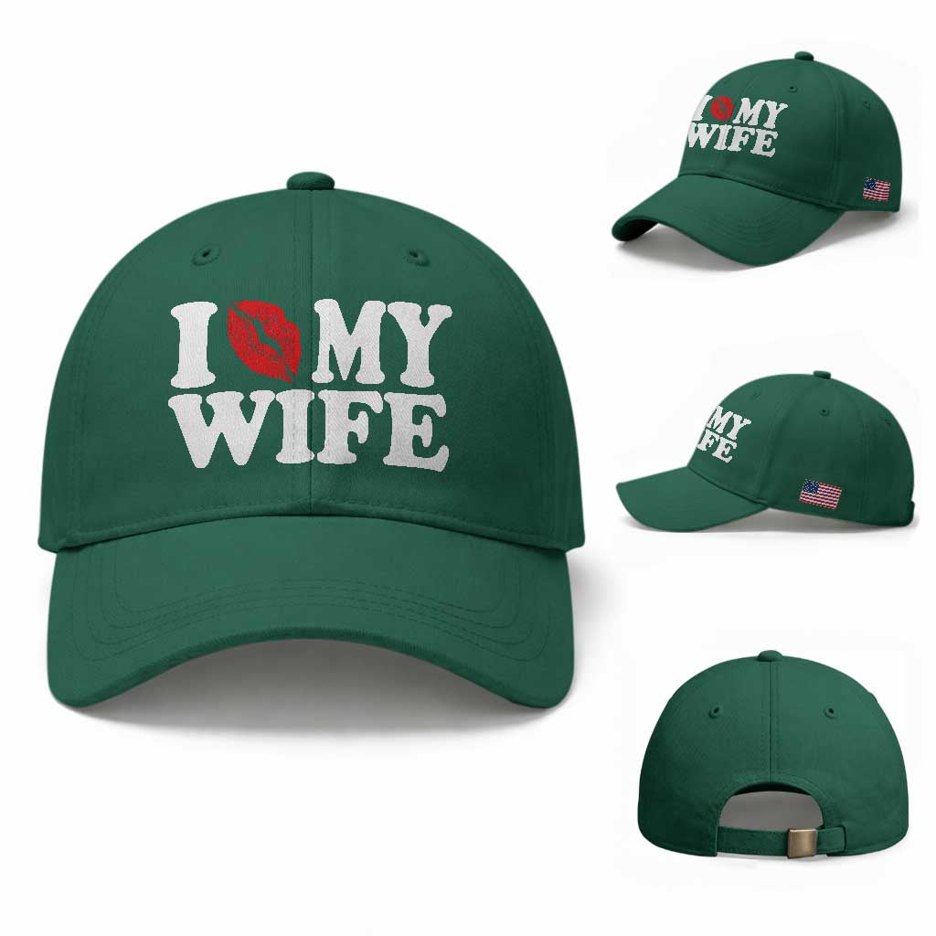 Funny Marriage Gift Baseball Cap I Love My Wife TS12 Baseball Cap Universal Fit Irish Green Print Your Wear
