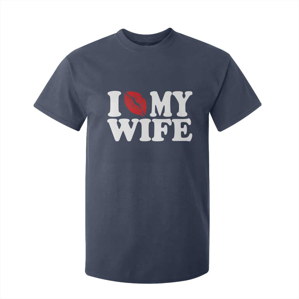 Funny Marriage Gift T Shirt For Kid I Love My Wife TS12 Navy Print Your Wear