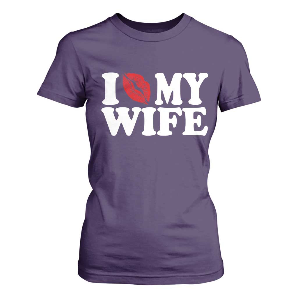 Funny Marriage Gift T Shirt For Women I Love My Wife TS12 Purple Print Your Wear