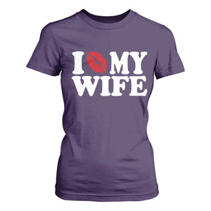 Funny Marriage Gift T Shirt For Women I Love My Wife TS12 Purple Print Your Wear