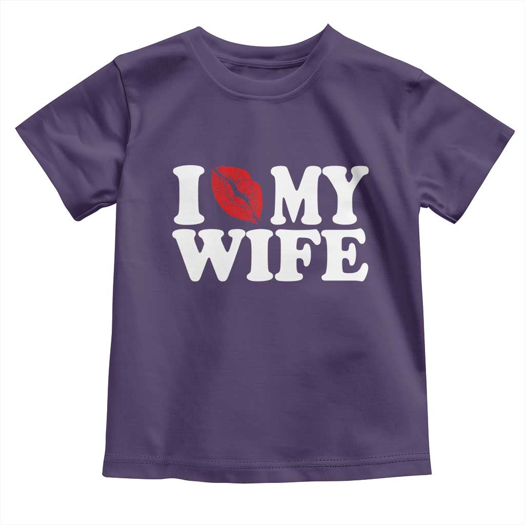 Funny Marriage Gift Toddler T Shirt I Love My Wife TS12 Purple Print Your Wear