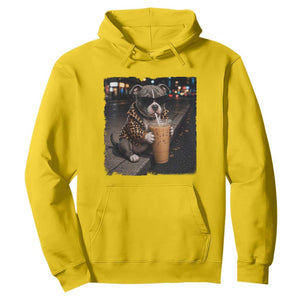 Funny Pitbull Drinking Coffee Hoodie Dog Meme Caffeine Graphic TS12 Daisy Print Your Wear