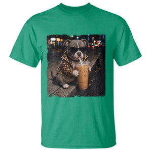 Funny Pitbull Drinking Coffee T Shirt Dog Meme Caffeine Graphic TS12 Irish Green Print Your Wear
