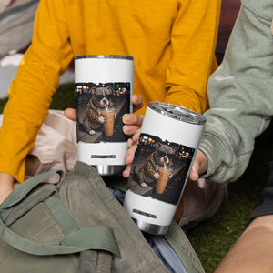 Funny Pitbull Drinking Coffee Tumbler Cup Dog Meme Caffeine Graphic TS12 Print Your Wear