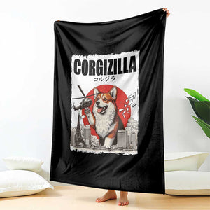 Corgizilla Giant Throw Blanket Funny Corgi Monster Roaring Tokyo Japan TS12 Print Your Wear