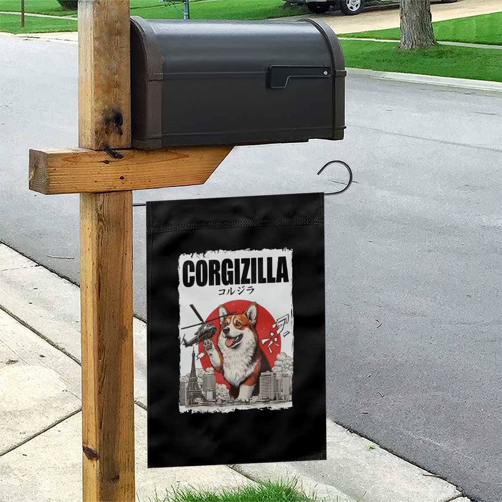 Corgizilla Giant Garden Flag Funny Corgi Monster Roaring Tokyo Japan TS12 Print Your Wear