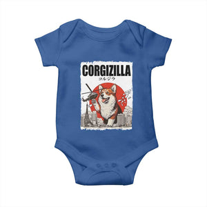 Corgizilla Giant Baby Onesie Funny Corgi Monster Roaring Tokyo Japan TS12 Royal Blue Print Your Wear