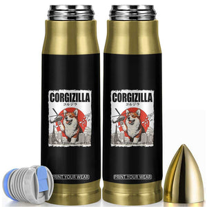 Corgizilla Giant Bullet Tumbler Funny Corgi Monster Roaring Tokyo Japan TS12 Black Print Your Wear