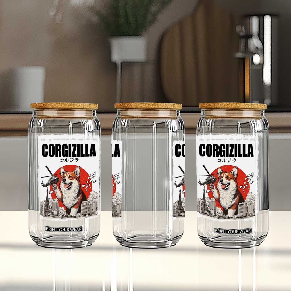 Corgizilla Giant Glass Can Funny Corgi Monster Roaring Tokyo Japan TS12 Print Your Wear