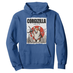 Corgizilla Giant Hoodie Funny Corgi Monster Roaring Tokyo Japan TS12 Royal Blue Print Your Wear