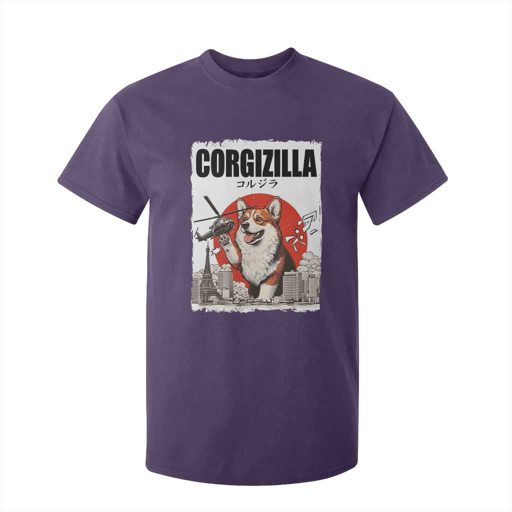 Corgizilla Giant T Shirt For Kid Funny Corgi Monster Roaring Tokyo Japan TS12 Purple Print Your Wear