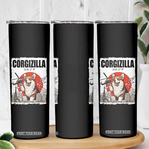 Corgizilla Giant Skinny Tumbler Funny Corgi Monster Roaring Tokyo Japan TS12 Print Your Wear