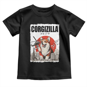 Corgizilla Giant Toddler T Shirt Funny Corgi Monster Roaring Tokyo Japan TS12 Black Print Your Wear