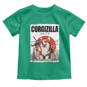 Corgizilla Giant Toddler T Shirt Funny Corgi Monster Roaring Tokyo Japan TS12 Irish Green Print Your Wear