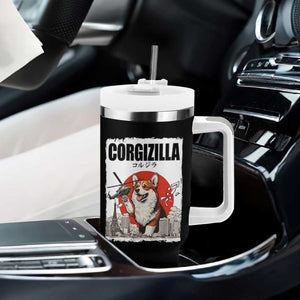Corgizilla Giant Tumbler With Handle Funny Corgi Monster Roaring Tokyo Japan TS12 Print Your Wear