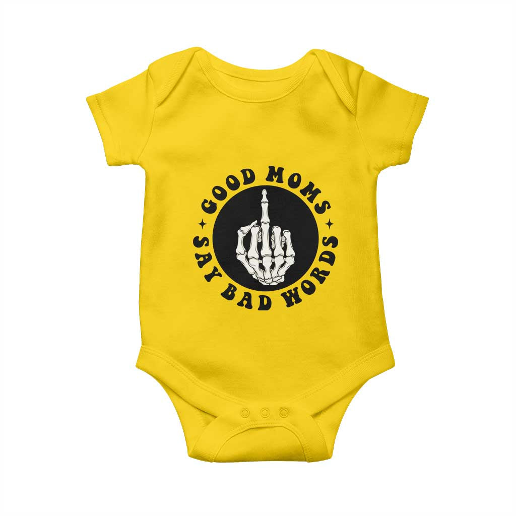 Funny Skeleton Mom Quote Baby Onesie Good Moms Say Bad Words TS12 Daisy Print Your Wear