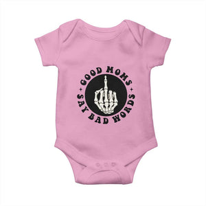 Funny Skeleton Mom Quote Baby Onesie Good Moms Say Bad Words TS12 Light Pink Print Your Wear