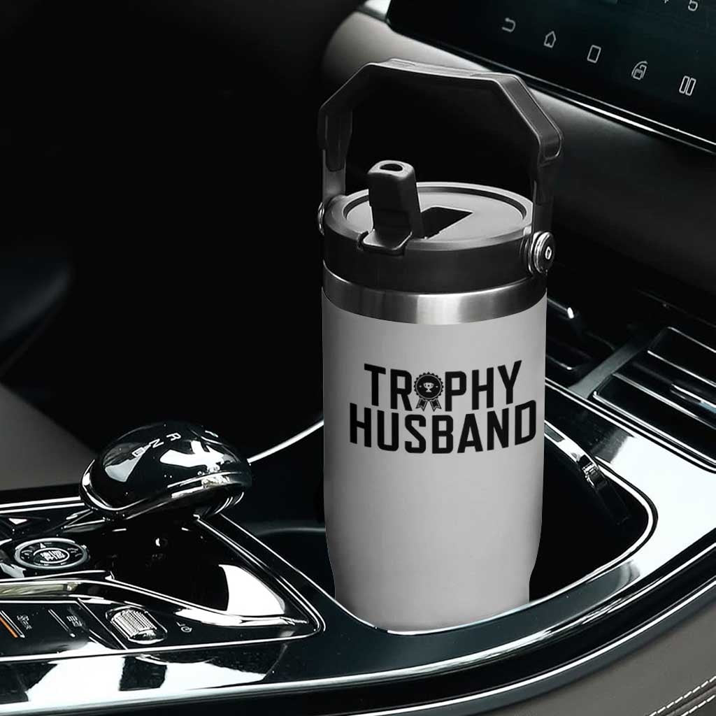Funny Trophy Husband Flip Straw Tumbler Sarcastic Marriage Quote TS12 Print Your Wear