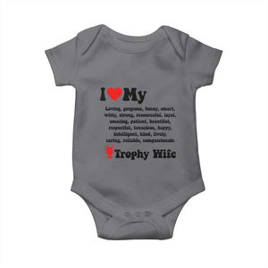 Funny Trophy Wife Quote Baby Onesie Loving Gorgeous Smart Wife Appreciation Gift TS12 Charcoal Print Your Wear