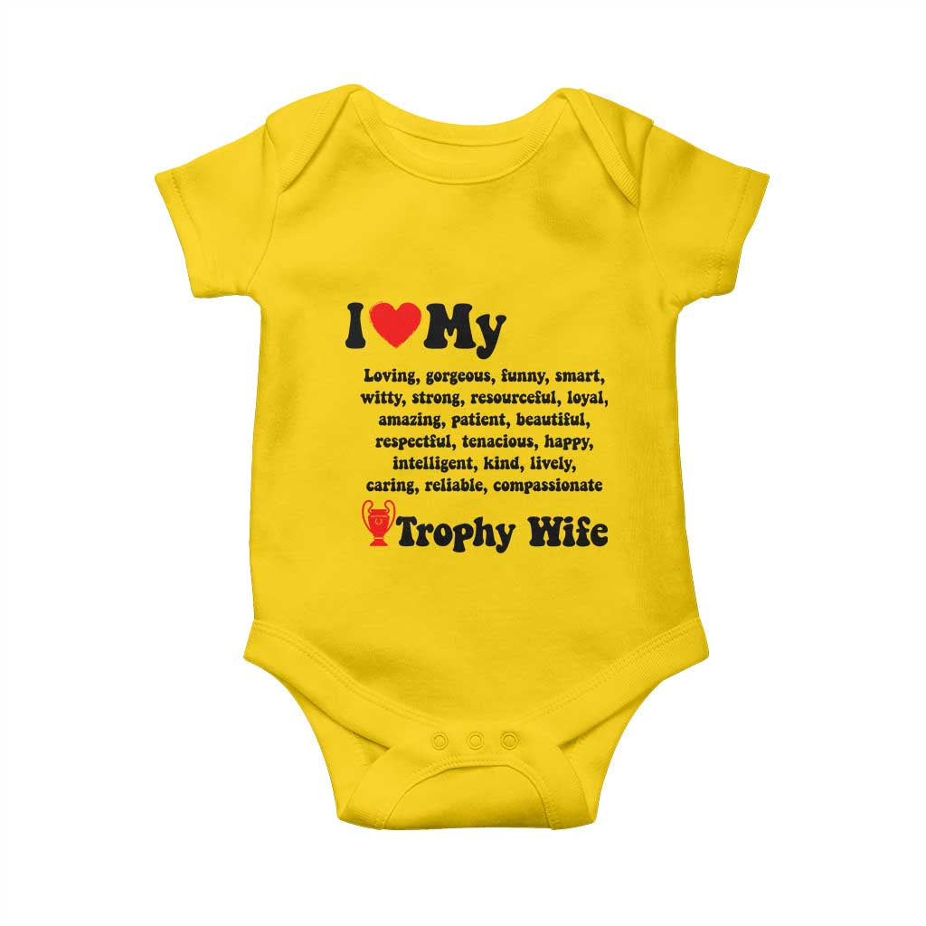 Funny Trophy Wife Quote Baby Onesie Loving Gorgeous Smart Wife Appreciation Gift TS12 Daisy Print Your Wear