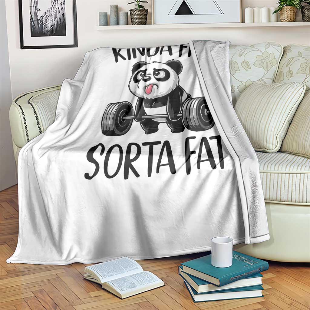Funny Gym Panda Lover Throw Blanket Kinda Fit Sorta Fat TS12 Print Your Wear