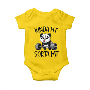 Funny Gym Panda Lover Baby Onesie Kinda Fit Sorta Fat TS12 Daisy Print Your Wear