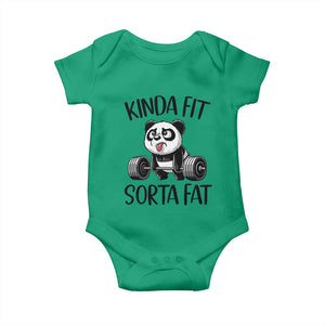 Funny Gym Panda Lover Baby Onesie Kinda Fit Sorta Fat TS12 Irish Green Print Your Wear