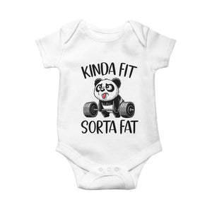 Funny Gym Panda Lover Baby Onesie Kinda Fit Sorta Fat TS12 White Print Your Wear